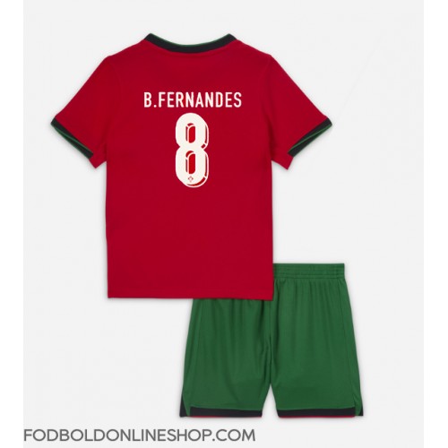 Portugal Bruno Fernandes #8 Hjemme Trøje Børn EM 2024 Kortærmet (+ Korte bukser)